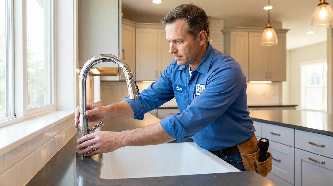 Kitchen faucet installation by Johns Plumbing LLC in Ronkonkoma